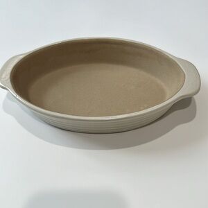 Pampered Chef Small Stoneware Oval Baker Casserole Dish Glazed Vanilla #101303